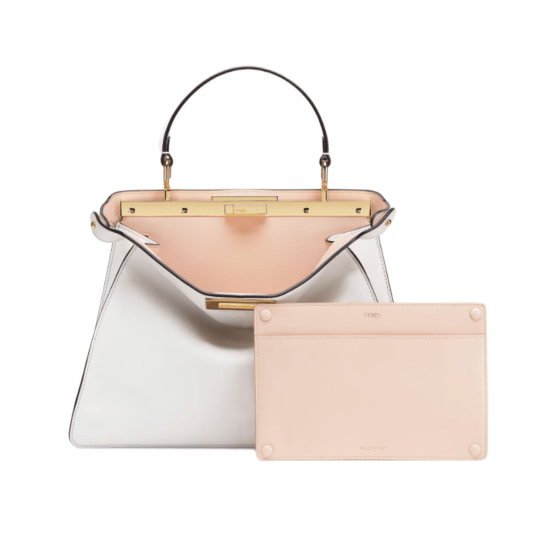 BORSA PEEKABOO ISEEU MEDIUM IN PELLE DI VITELLO BIANCA